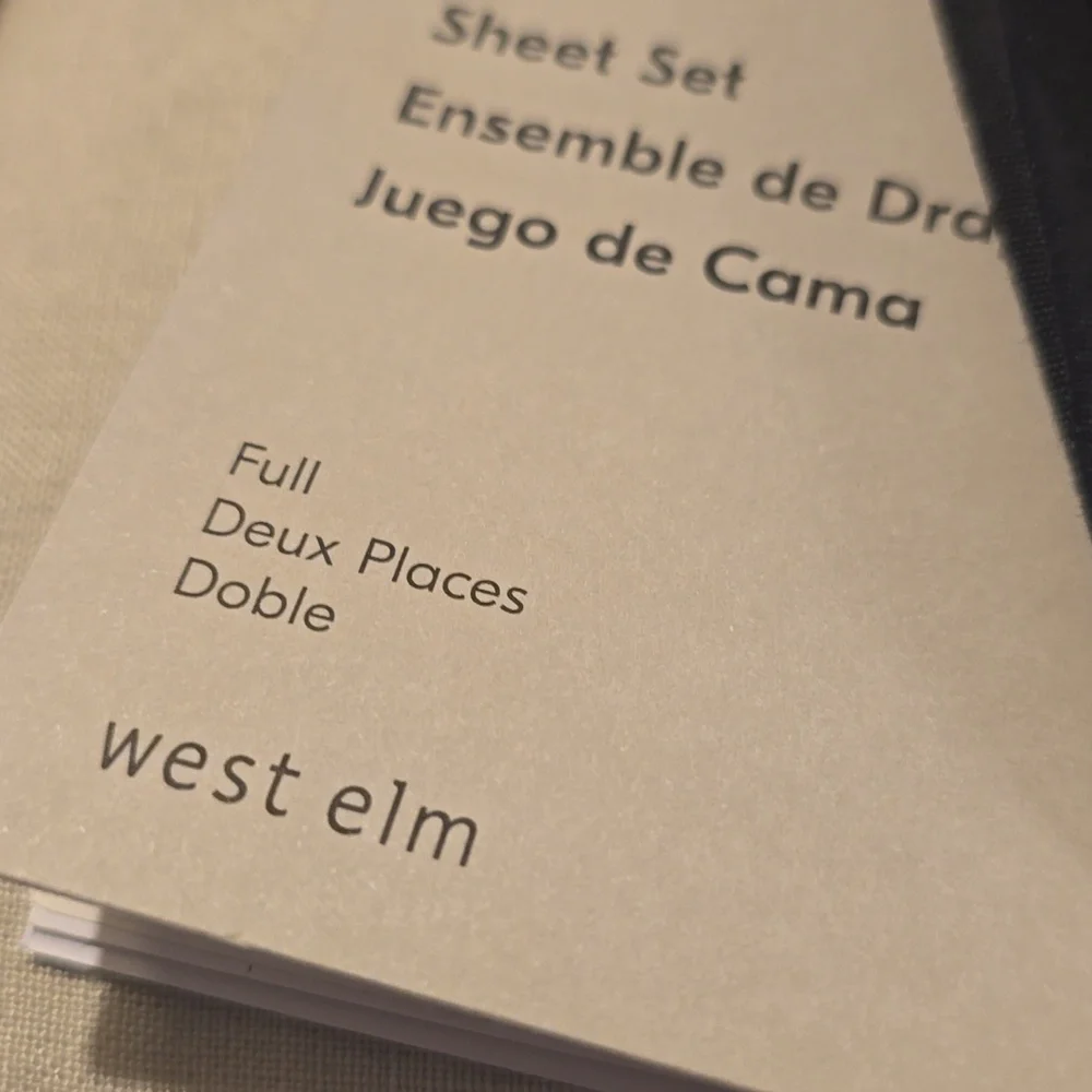 ❤️BUY 2 GET 1 FREE European Flax Linen Sheet Set, Full, Frost Gray, Retail $269